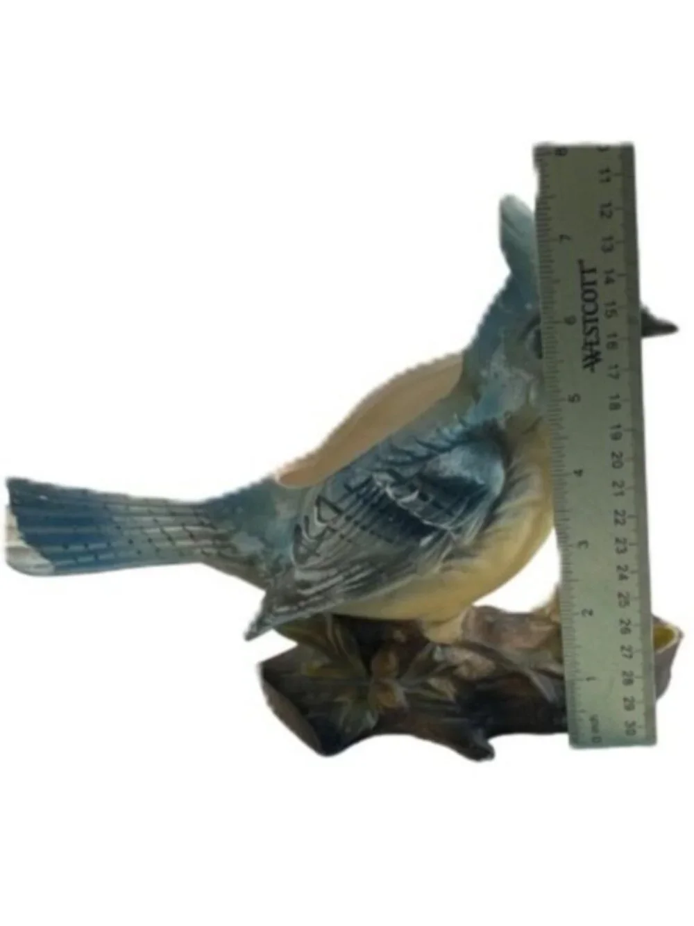 Vintage Mid-Century Velco Japan Hand Painted Blue Jay Bird Planter Figurine 9.25